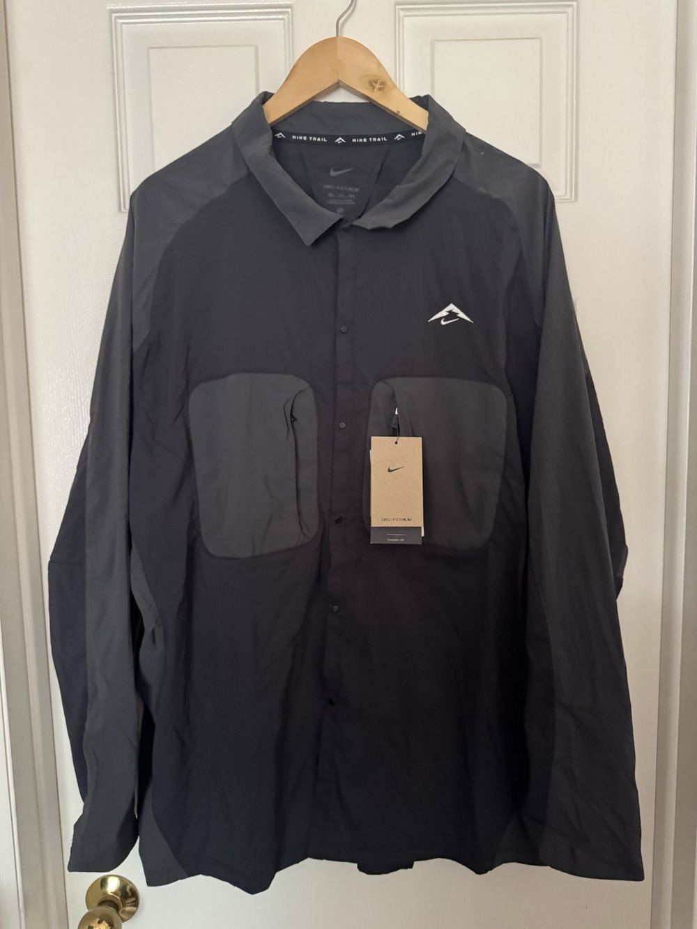 Nike Trail Dri-FIT ADV UV Running Shirt Jacket Black HJ5079-010 Men’s Size S